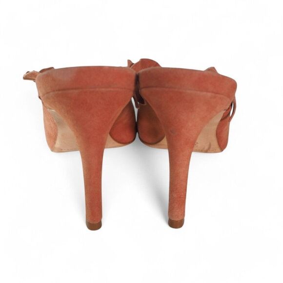 Loeffler Randall Langley Ruffle Stiletto Kid Suede Heels "Dusty Rose" Women's 7B - Picture 5 of 10